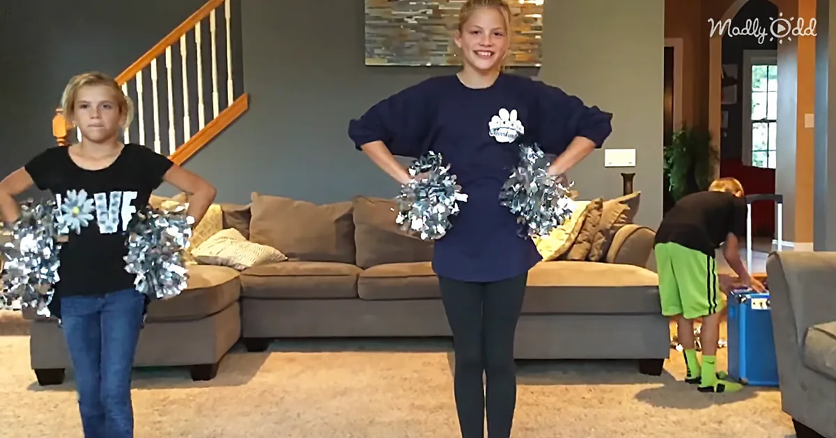 Two Sisters Hilariously Dance Bombed by a Brother Who's Supposed to Be Helping