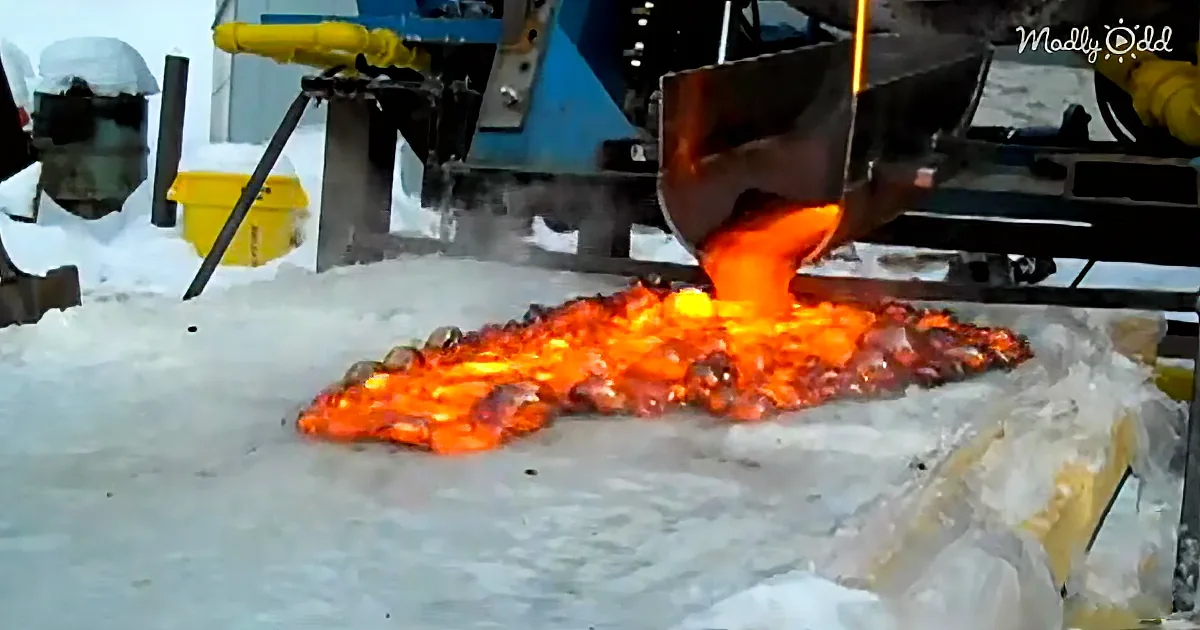 Watch the Fascinating Reaction When Lava Is Poured on Ice