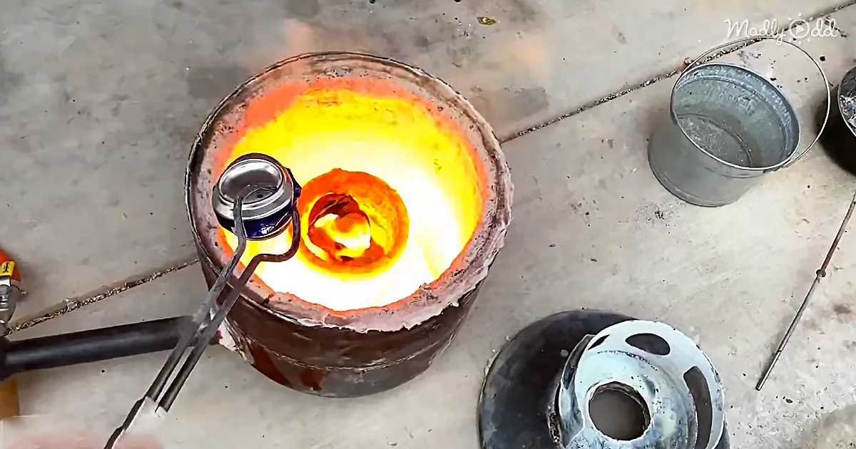 The Mesmerizing Process of Melting Down 300 Aluminum Cans