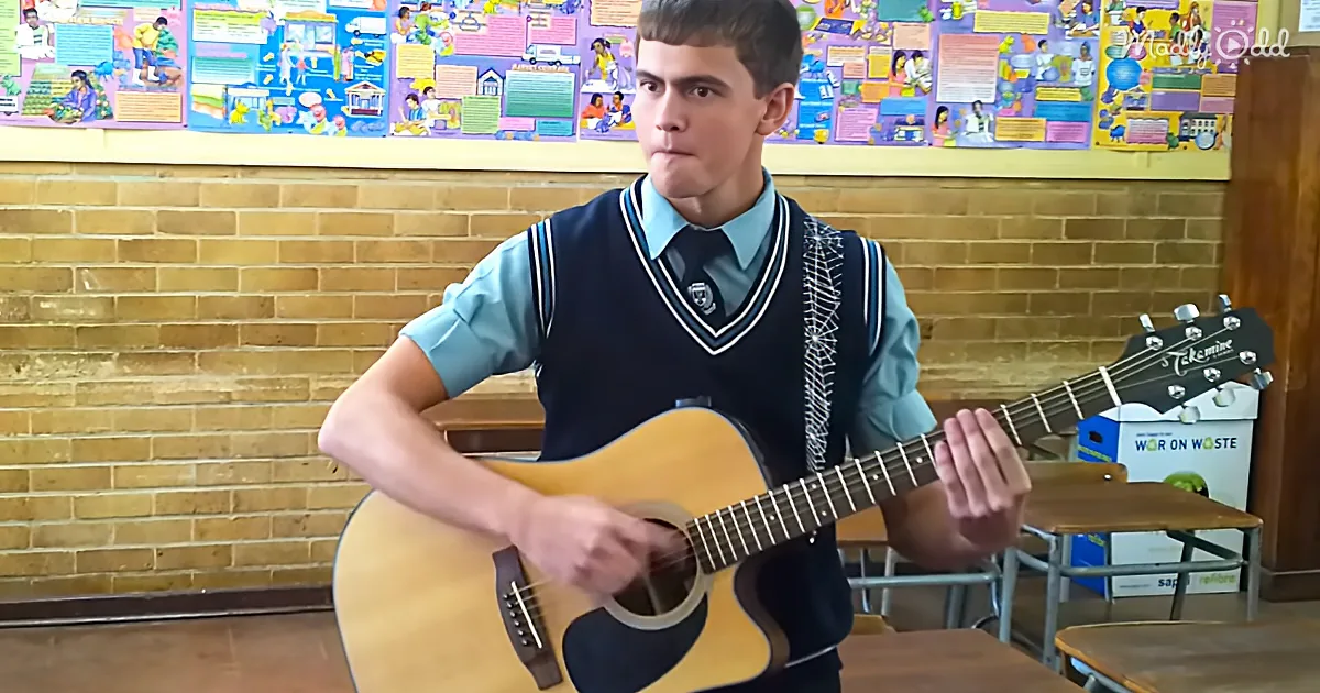 Teens Fingers Move Like Lightning on His Guitar, Producing Amazing Music