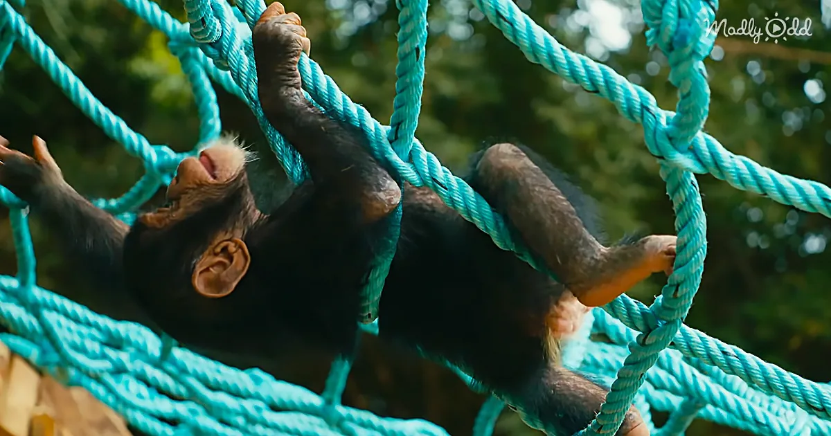 Adorable Baby Orphaned Chimps Learn How to Climb Trees