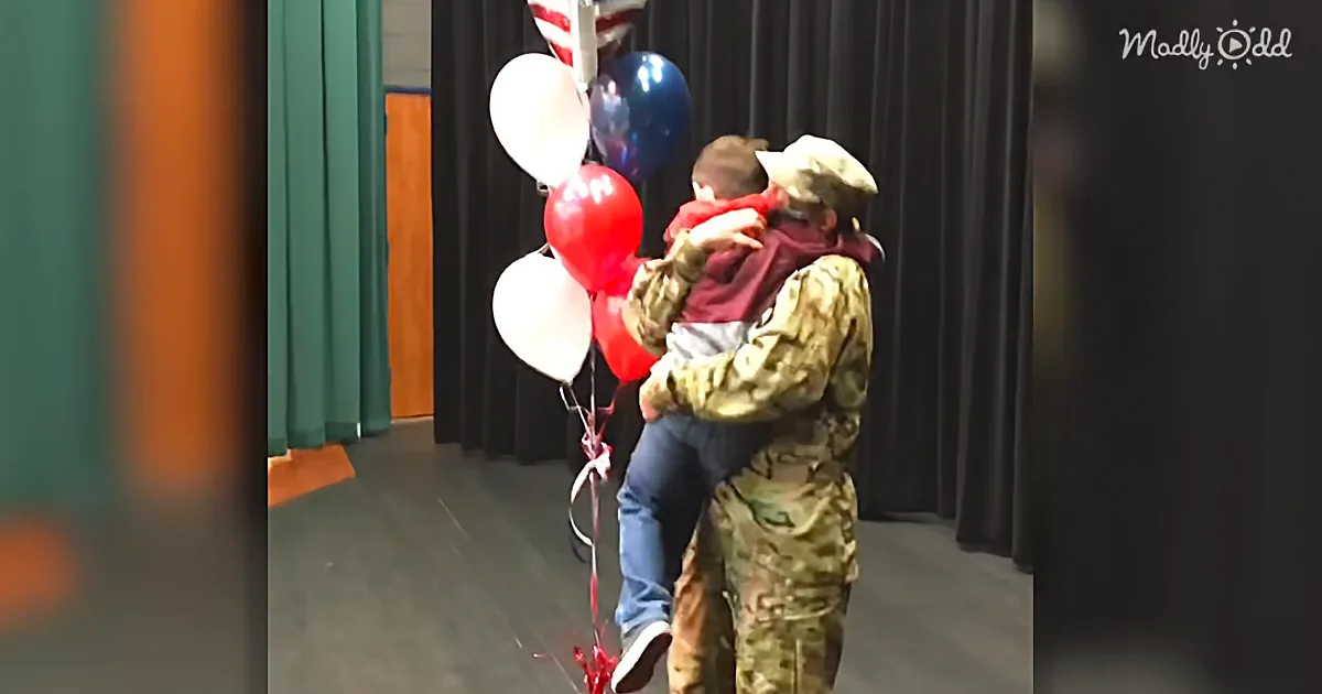 Little Boy Gets a Surprise as He Wishes His Army Mommy Returns
