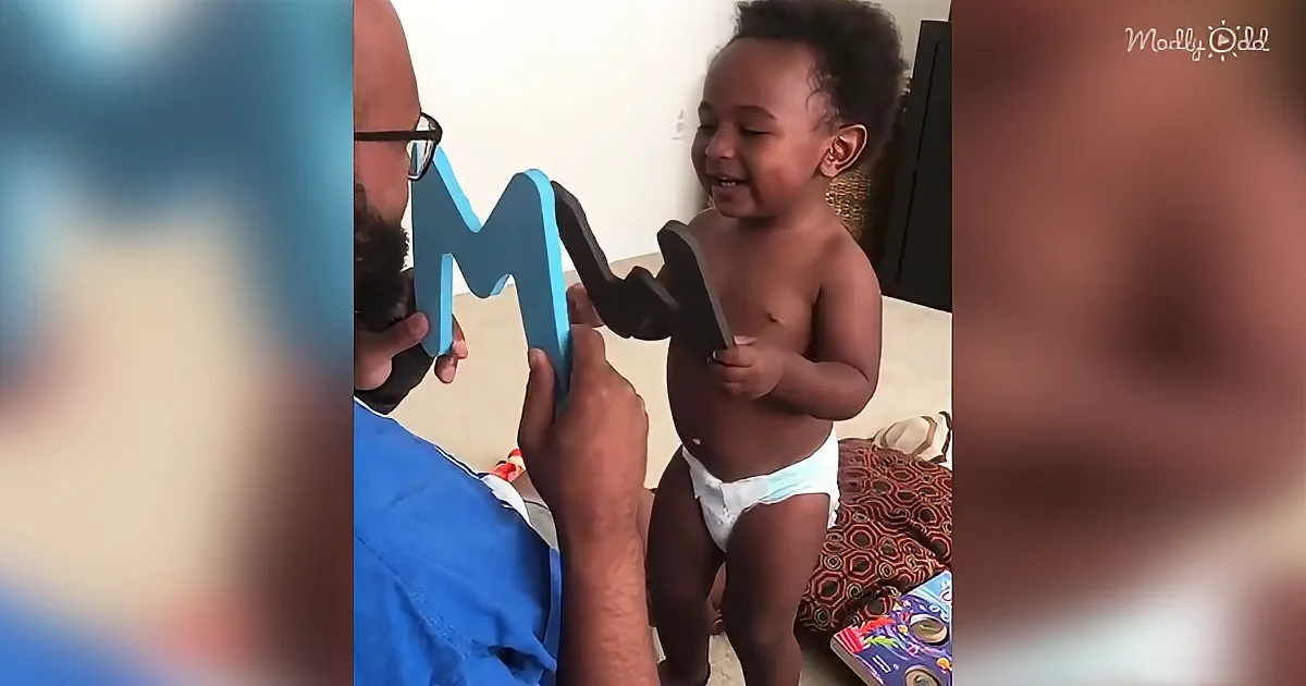 This Adorable Baby Can't Stop Laughing at Her Dad While Practicing Her Abcs