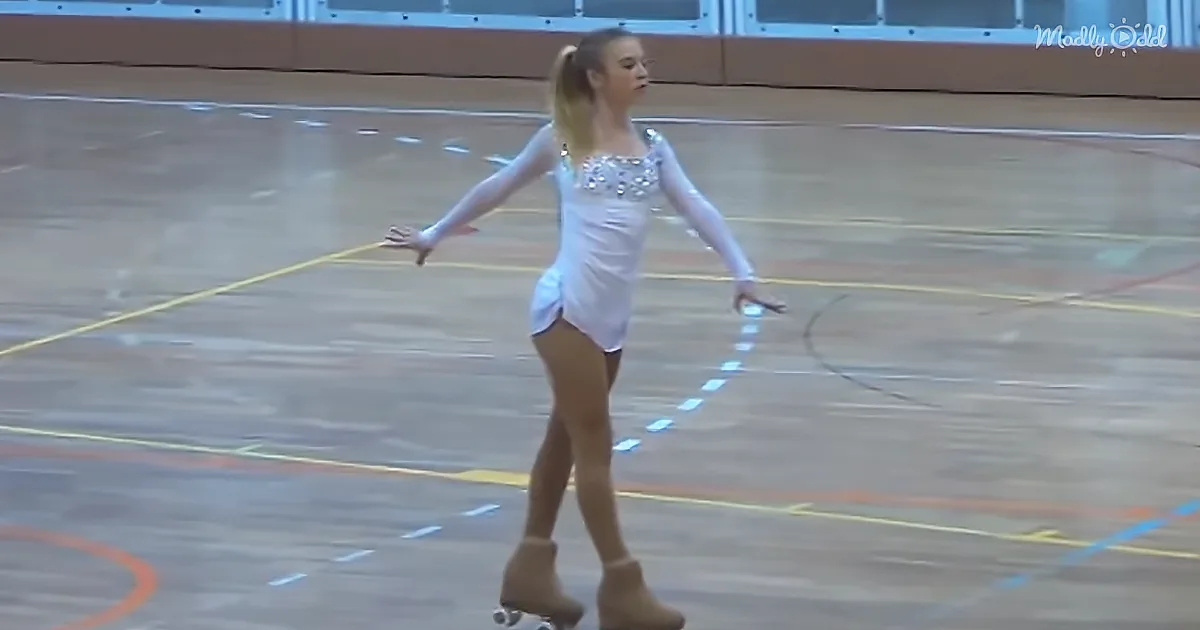 Roller Skater Performs on Hard Floor to Whitney Houston Hit