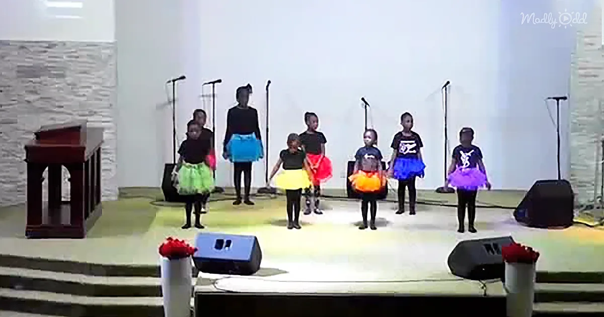 Girls in Tutus Perform Dance to 'You Raise Me Up' at Church