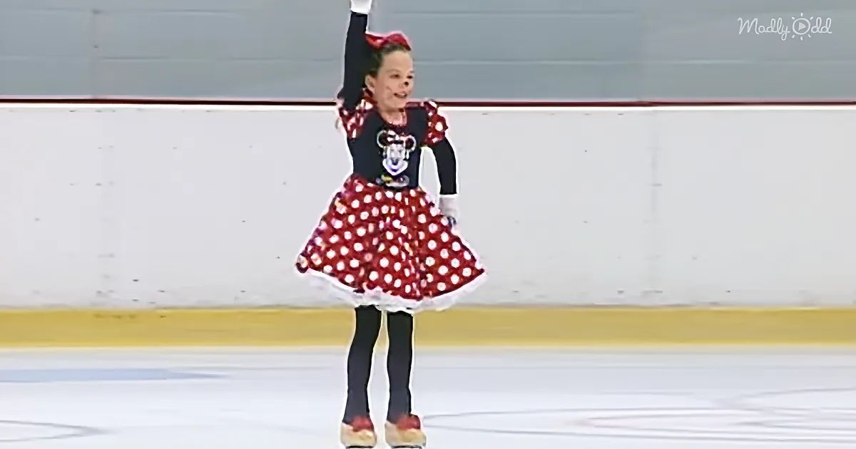 Six-Year-Old Minnie Mouse Gracefully Pulls off Amazing Ice Routine
