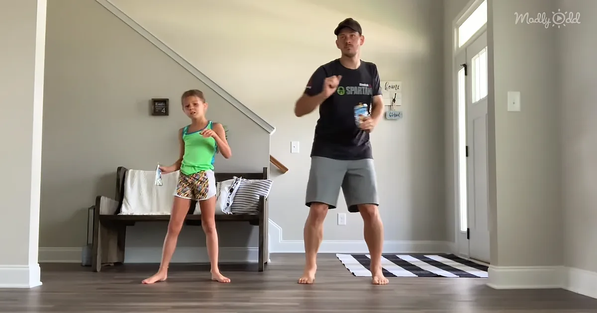 Adorable Dad and Daughter Combo Shimmy to Latest Dance Craze