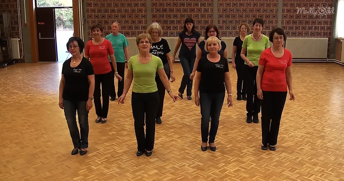 Dance Group Performs Impressive Line Dance of the Twist to Chubby Checker Song