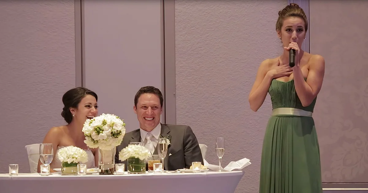Brides Sister Gives Hilarious Maid of Honor Speech During Wedding