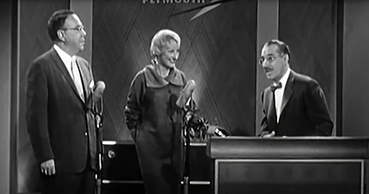 Comedian Phyllis Diller Joins Groucho Marx for 'You Bet Your Life'