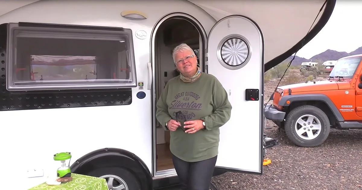 Retired Woman Lives Comfortably in Petite Teardrop Trailer
