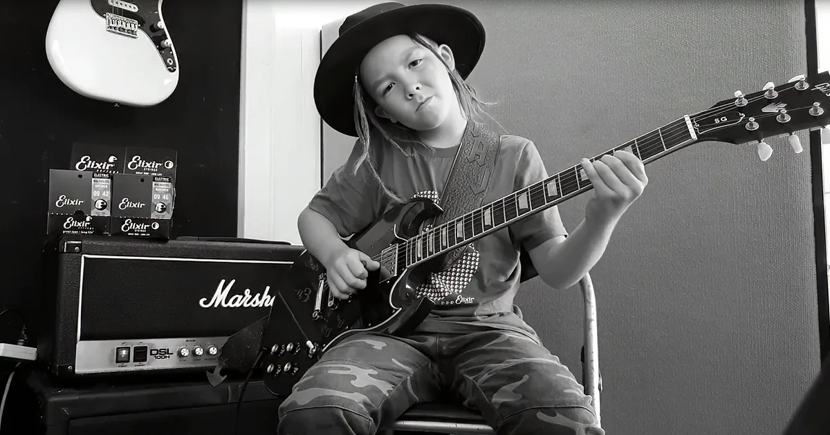 9-Year-Old Guitar Prodigy Plays Flawless Cover of 'Tennessee Whiskey'