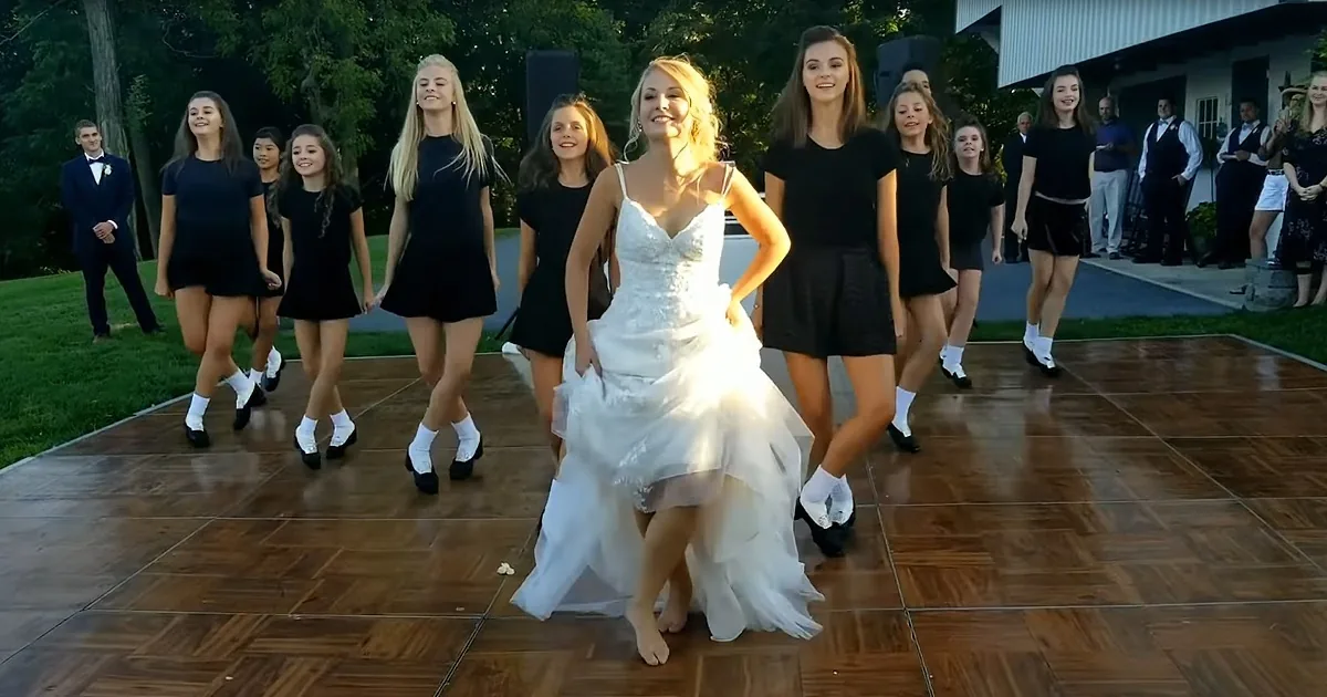 Energetic Irish Dance Team Shows off Unbelievable Footwork During Wedding Performance