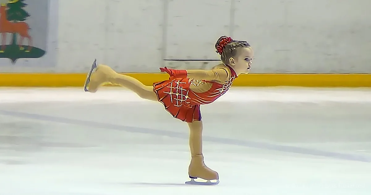 Tough 4-Year-Old Ice Skater Takes a Tumble but Keeps on Going