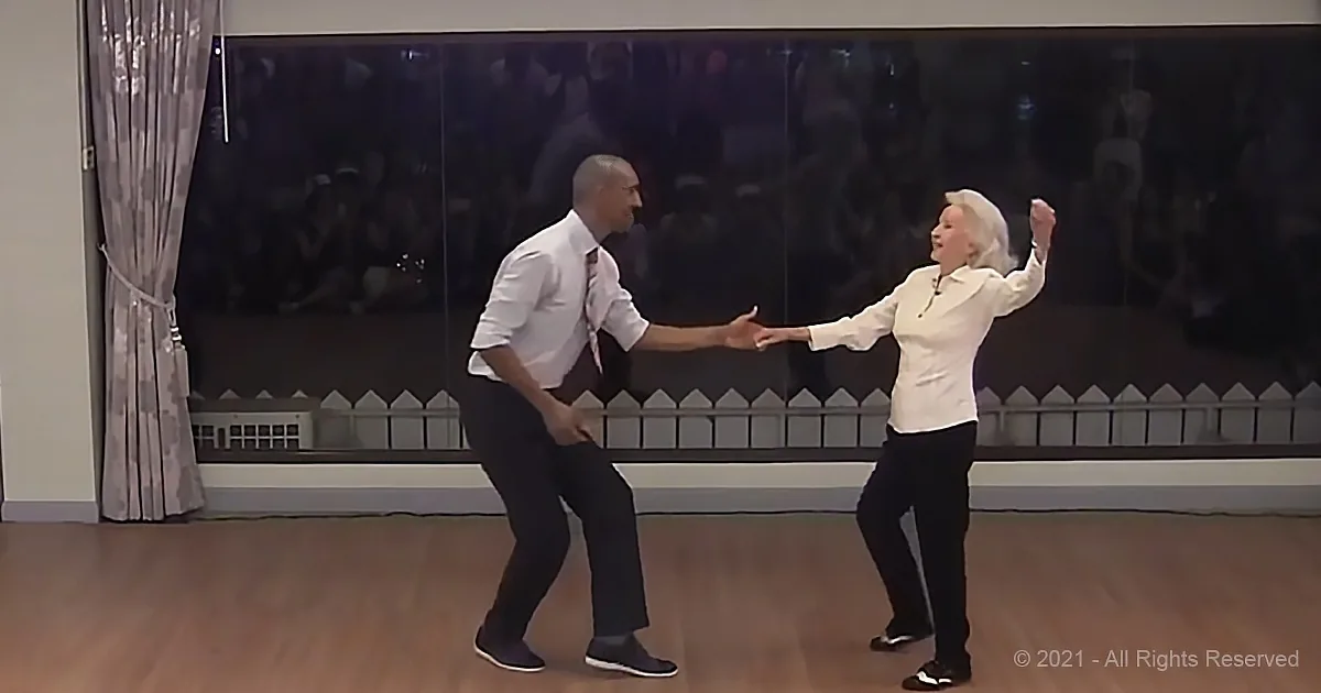 Swing Dancer Dances Energetically at Her 90th Birthday Party