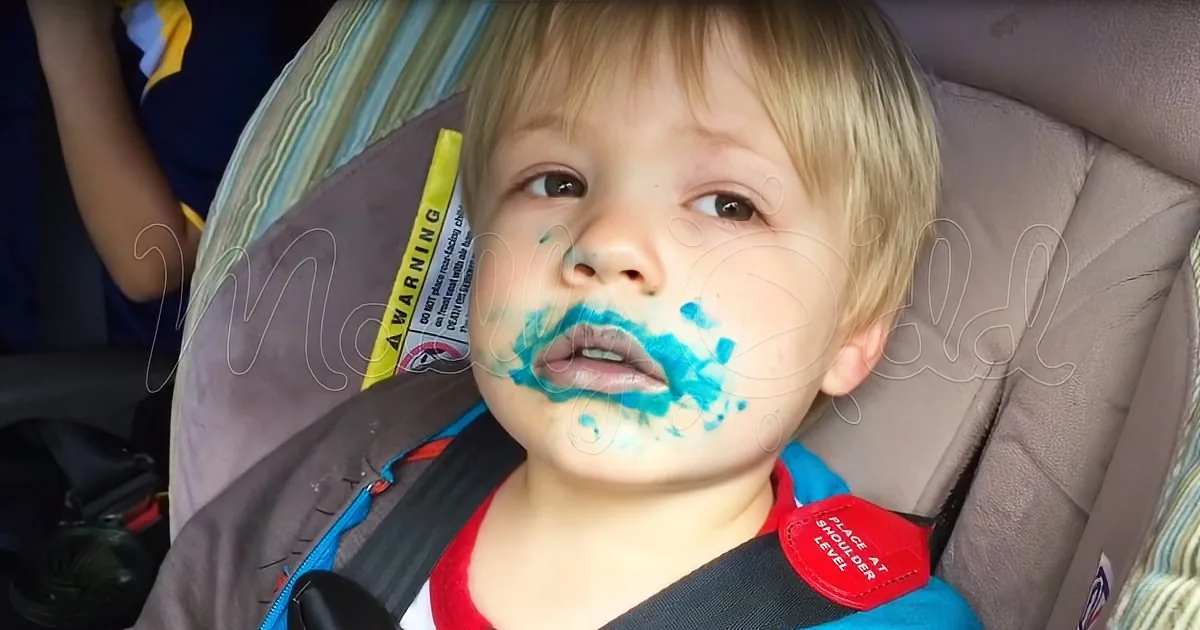 3-Year-Old Firmly Denies Gobbling Blue Cupcake That Is Smeared Over His Face
