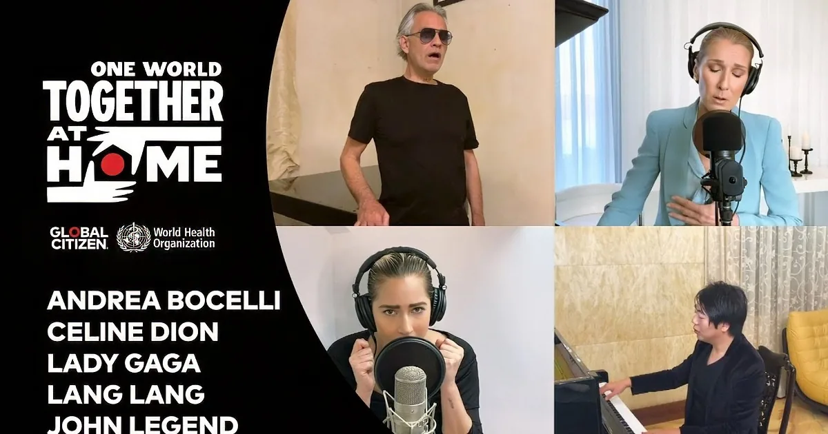 Celine Dion Invites Andrea Bocelli and Friends to Sing a 'Prayer' Like No Other