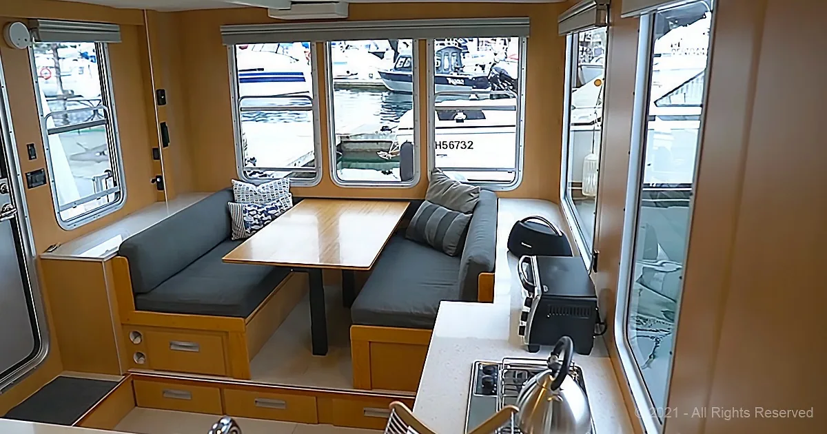 tiny house boat sitting area