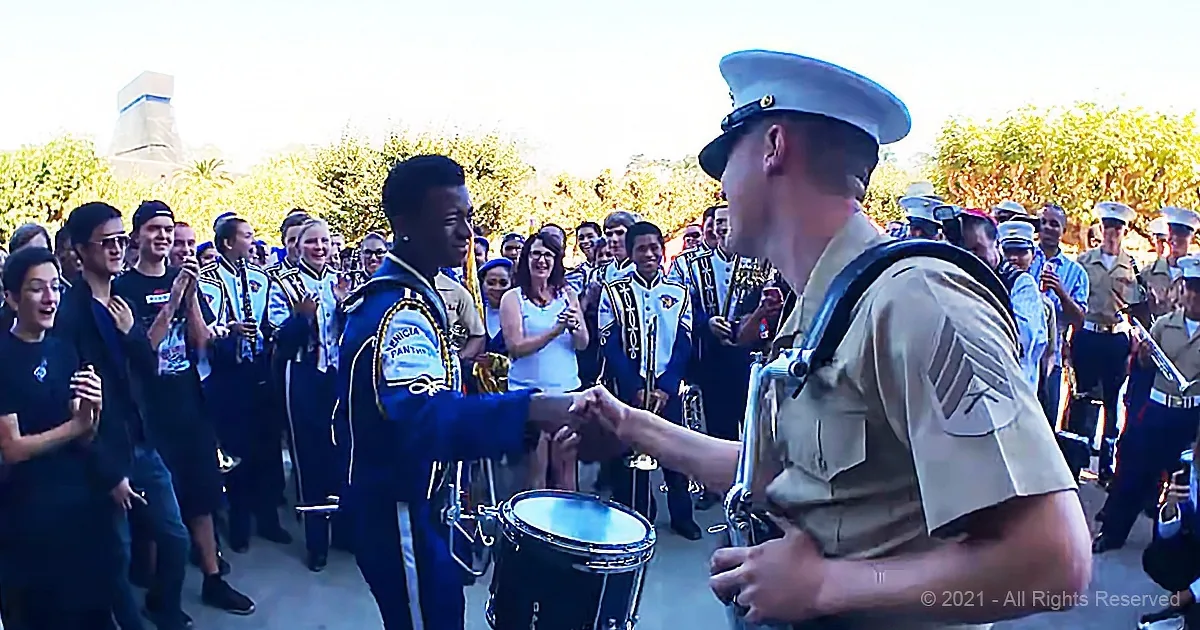 High School Drummer Gets Schooled by a Marine
