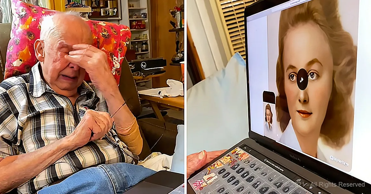 Living Picture of Late Wife Makes Grandpa Cry With Joy
