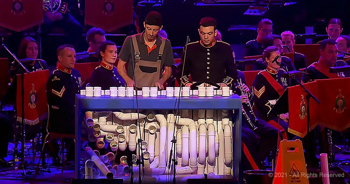 Royal Marines Show off Musical Skill and British Humor
