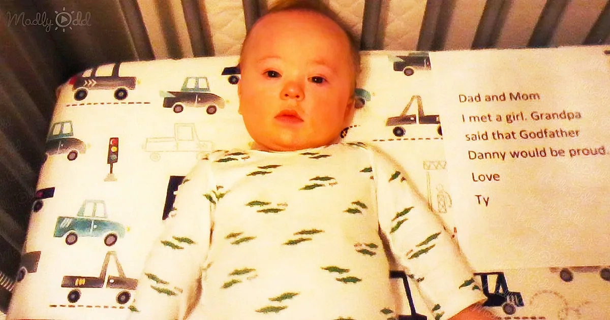 Grandpa sends parents funny pictures of their baby