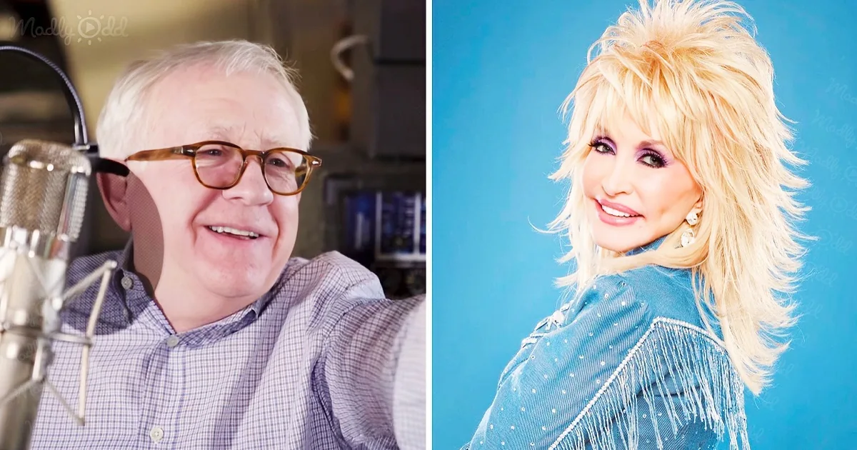 A man in a checkered shirt smiles near a microphone, while a woman with blonde hair and a denim outfit poses against a...