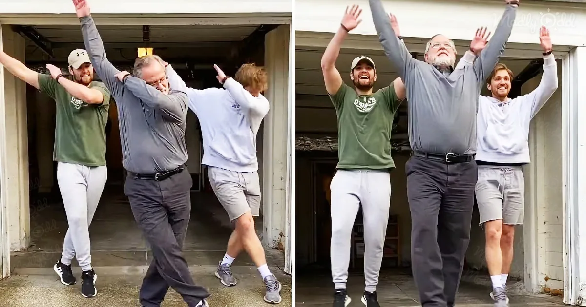 Dad Joins Sons in Hilarious Dancing Challenge