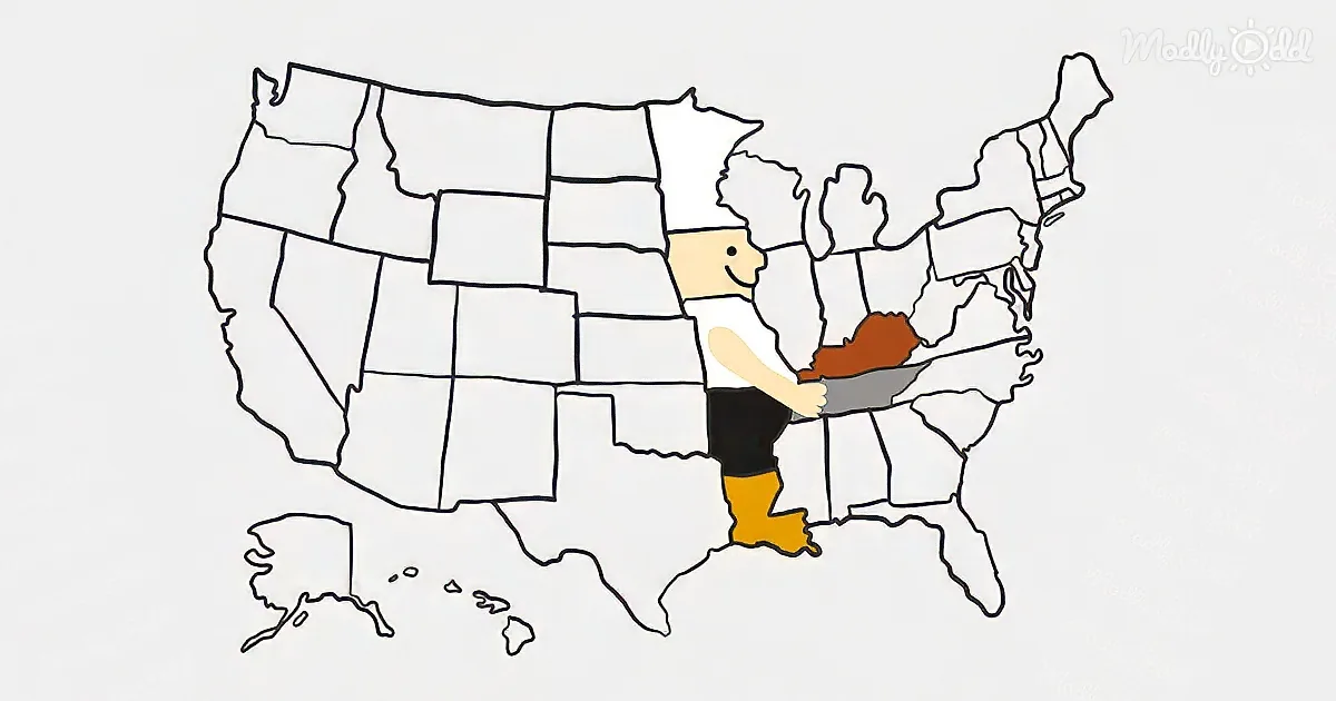 Mimal the chef carrying fried chicken hidden on the USA map