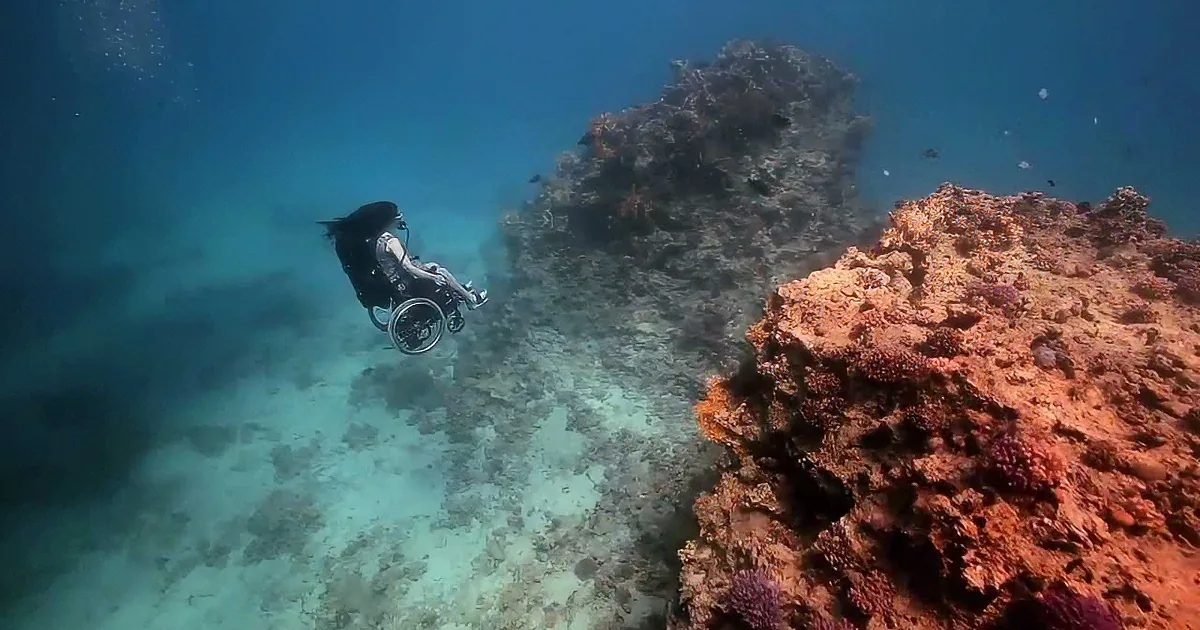 British Artist Roams Beneath the Water Using Her Underwater Wheelchair