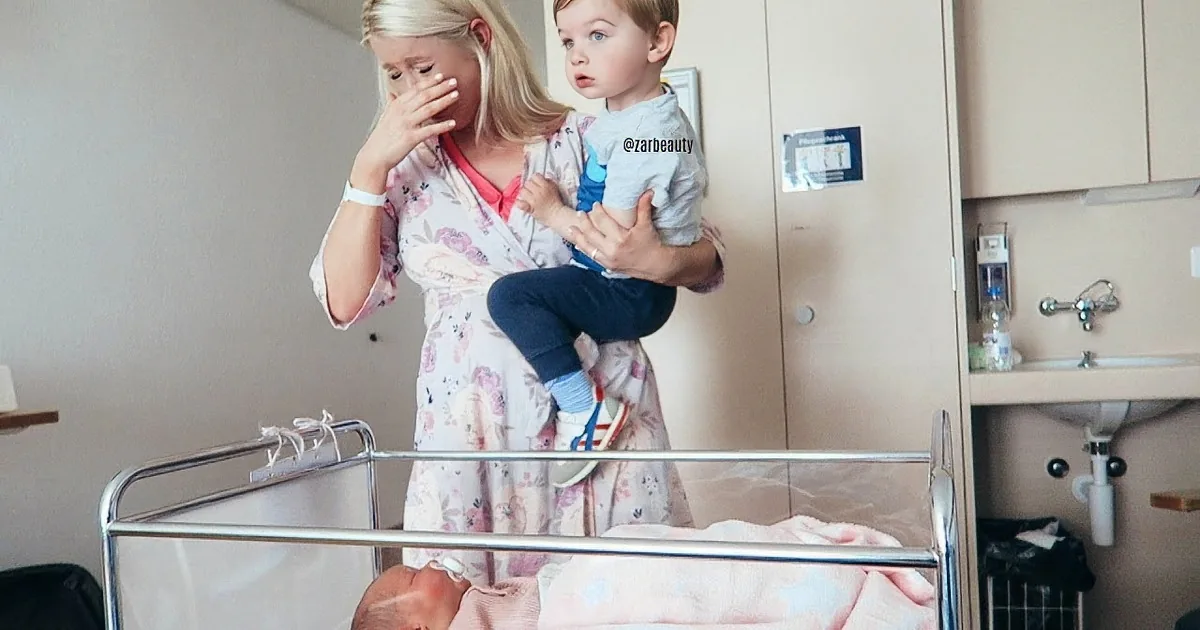 Mom Cries When Her Toddler Meets His Baby Sister for the First Time
