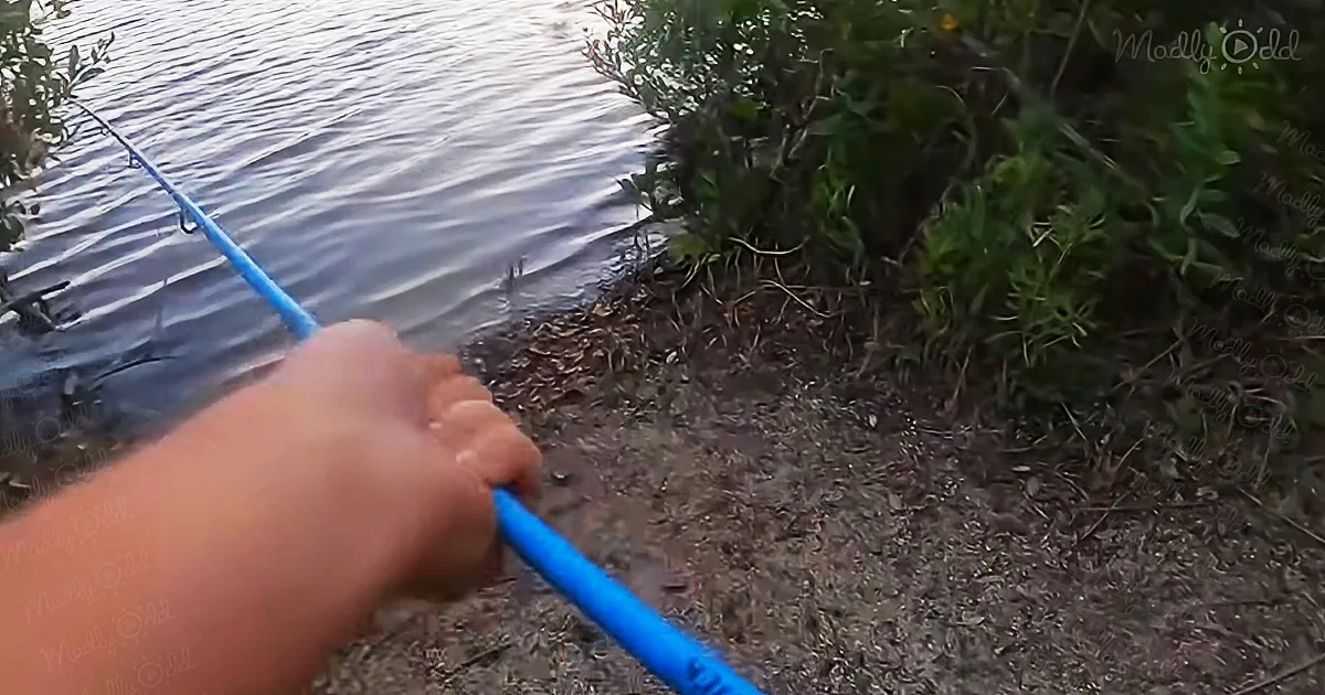 Fisherman flees after a monster emerges from water