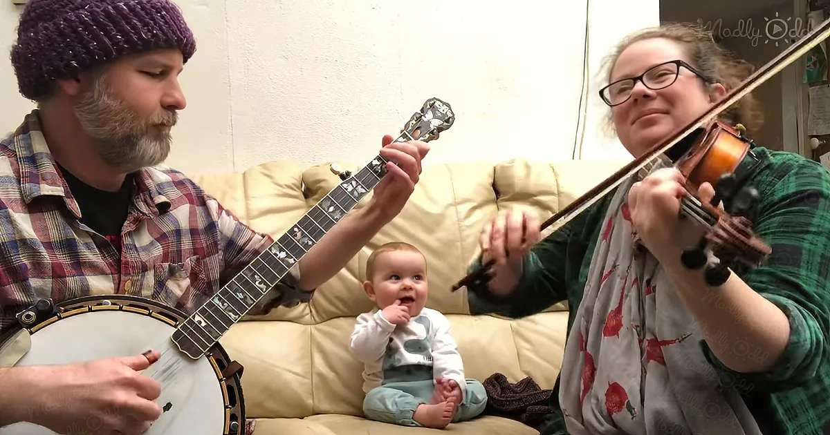 Baby loves the original bluegrass song by mom and dad