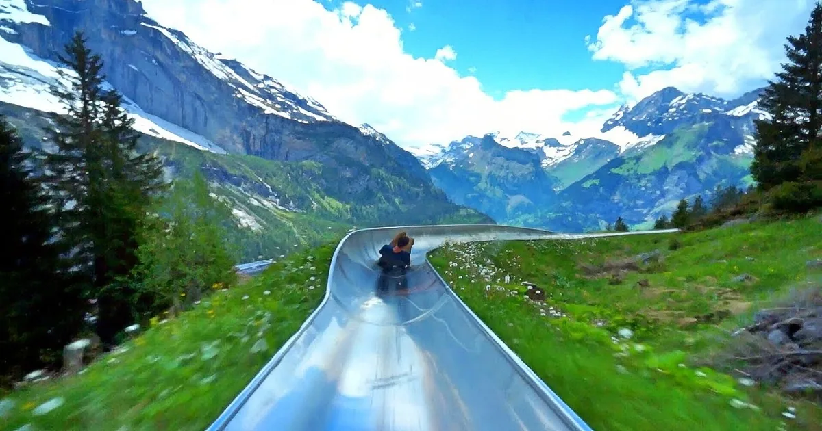 Switzerland Mountain Coaster Has the Best Panoramic Landscape View of Alps