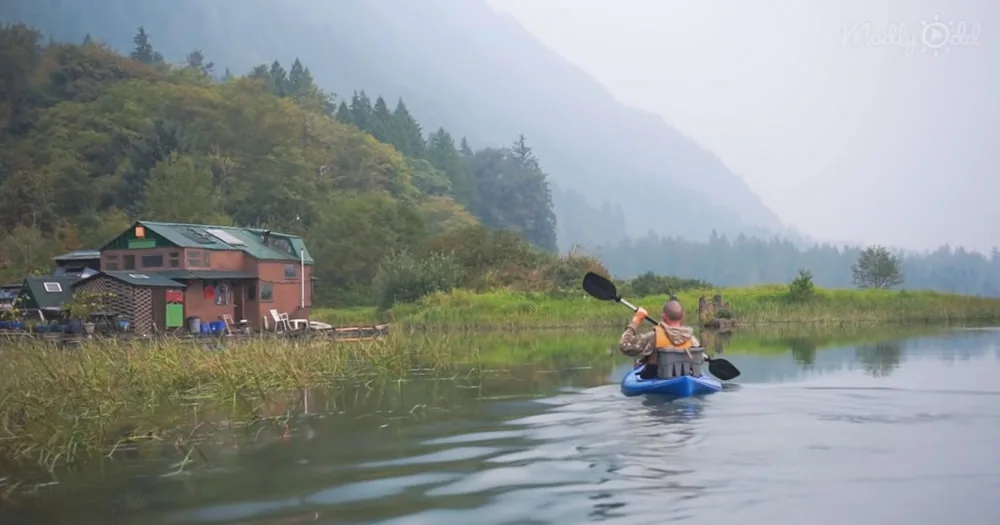 man has been living off-grid on an island he built himself