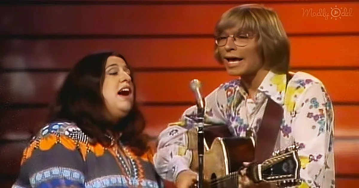 A person in a floral shirt plays guitar while another person sings, both with expressive faces.