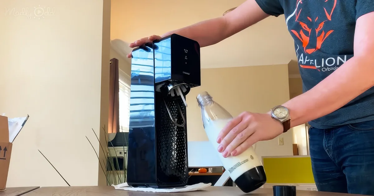 Joe Barnard making carbonated milk