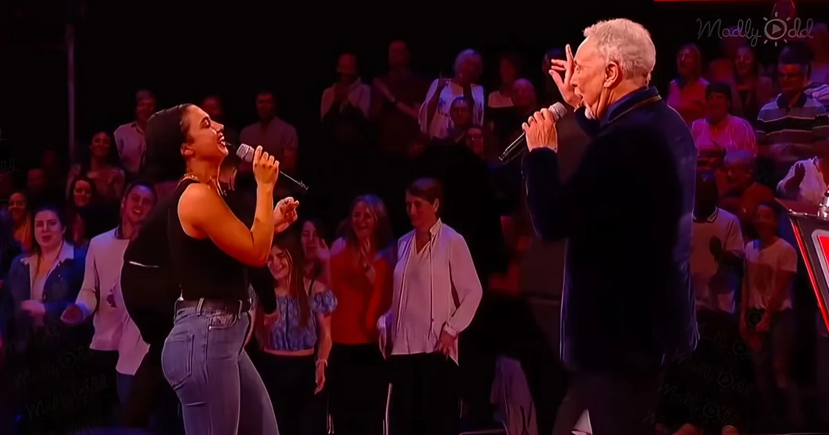 Tom Jones singing on The Voice