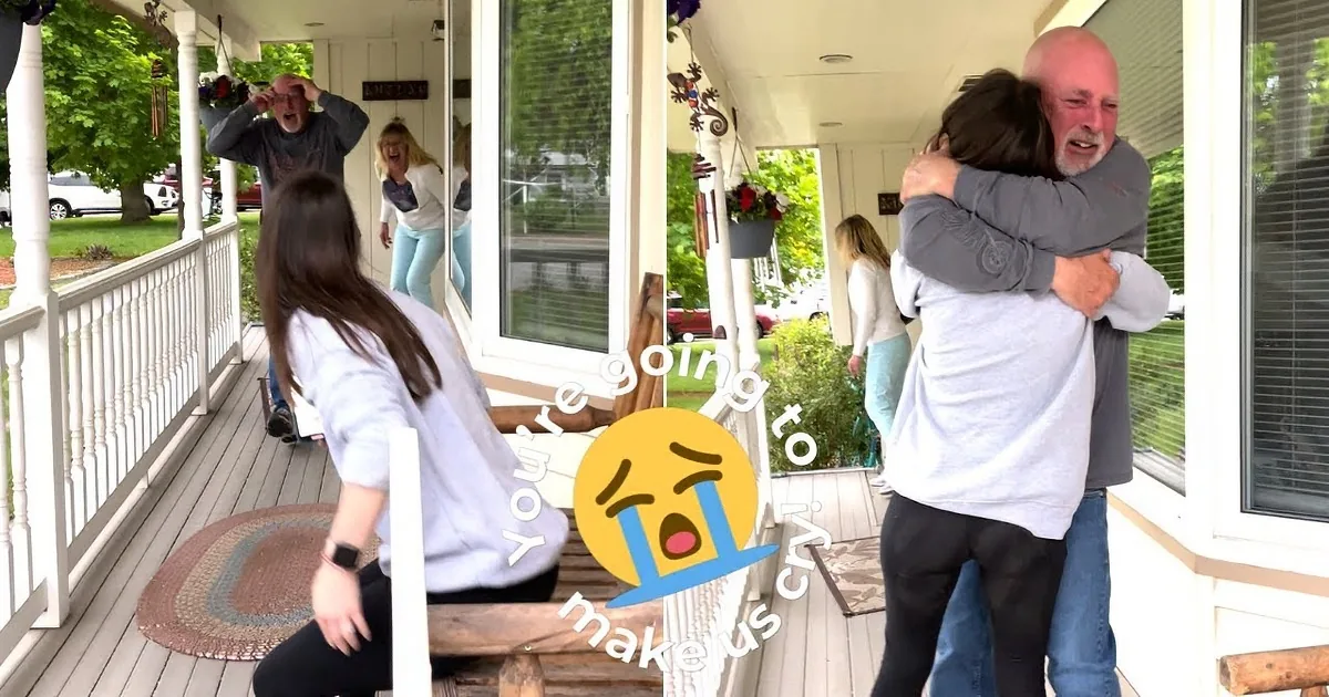 Dad Can't Stop Crying Happy Tears as Daughter Surprises Him After 3 Years