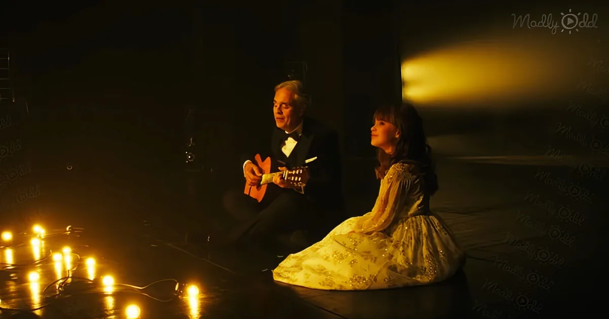 Andrea Bocelli and daughter singing a duet