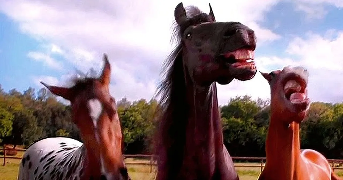 Horses Laugh at Man as He Tries to Park His Trailer