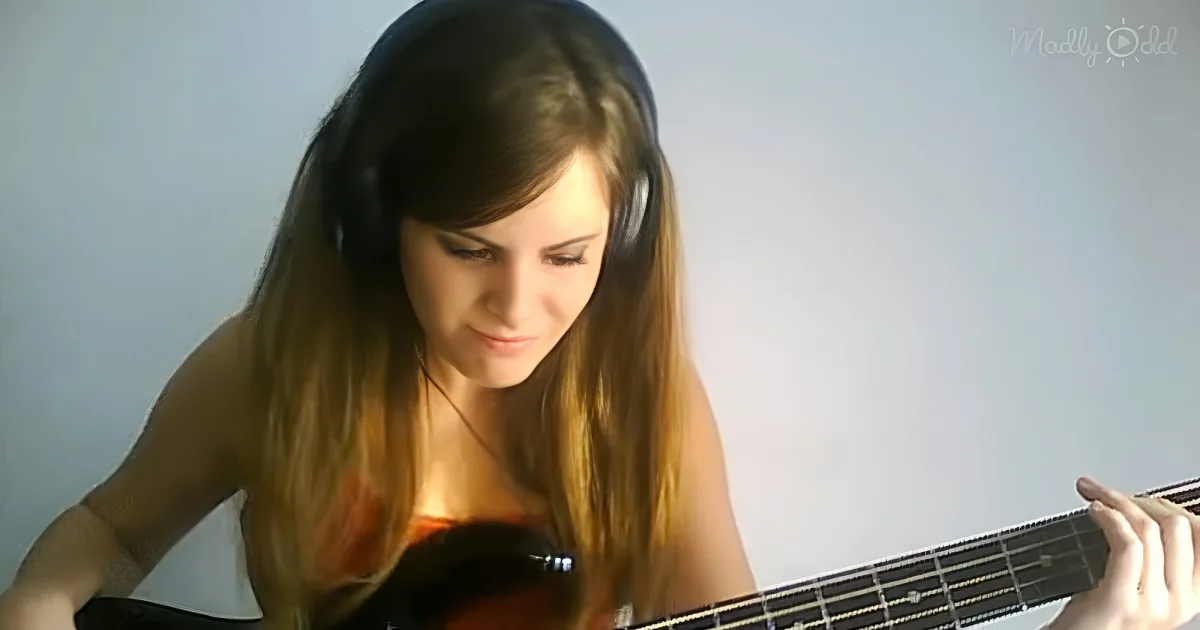 Lady stuns with her bass cover