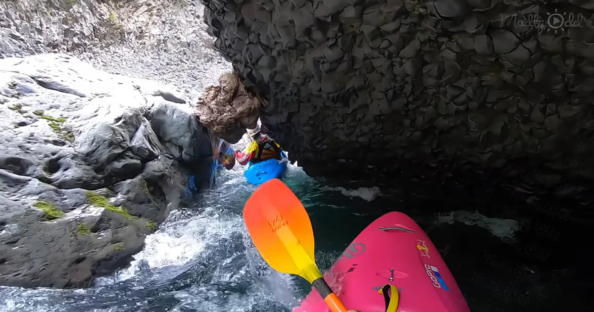 Paddling through fast-moving waters