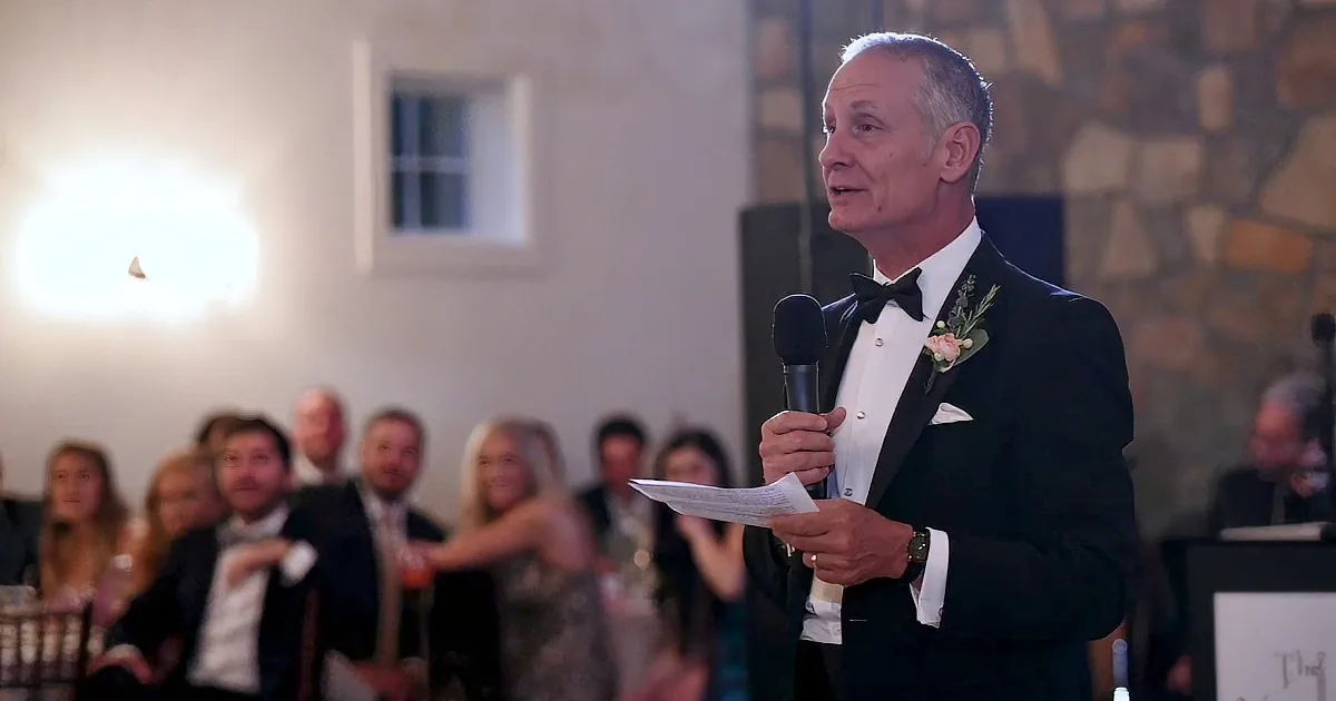 Bride's Dad Makes a Toast That Has Wedding Guests Laughing and Crying