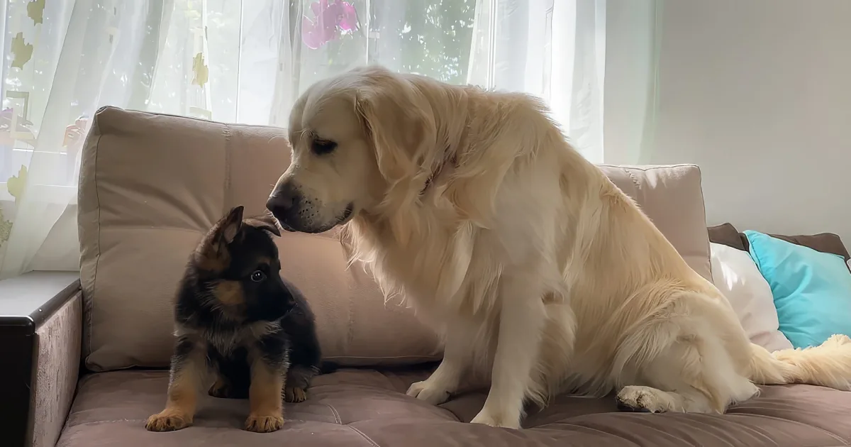 Golden Retriever and German Shepherd