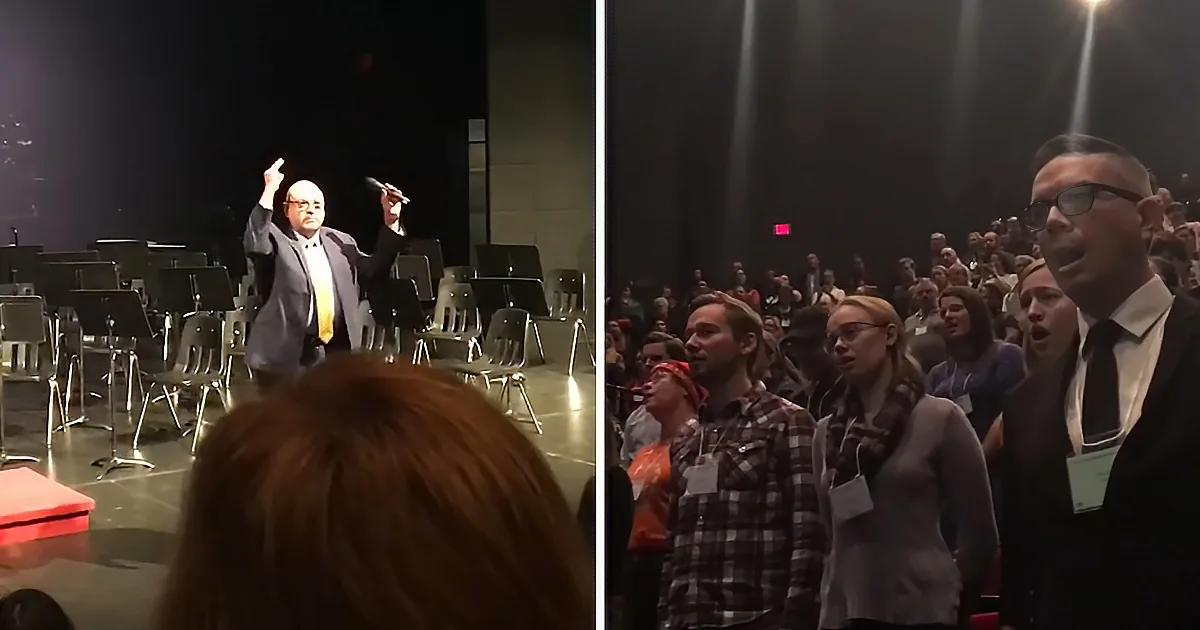 One Man Leads 600 Music Teachers in Powerful Performance of ''Amazing Grace''