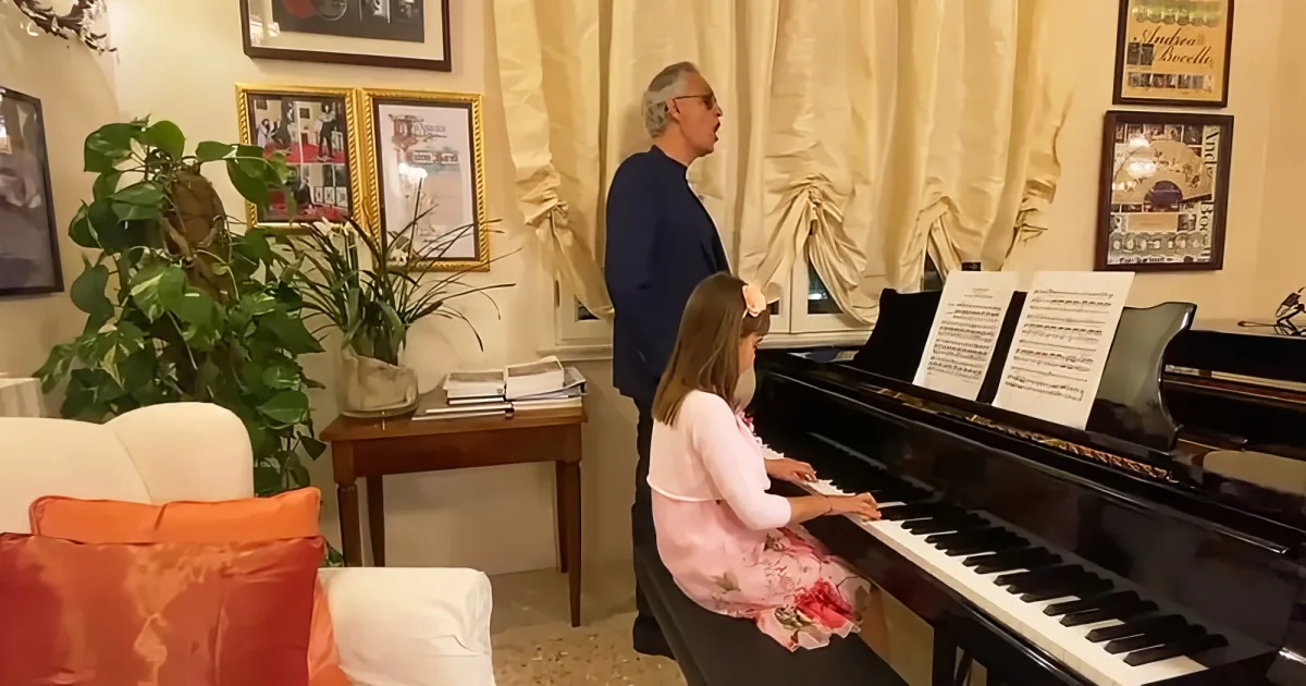 Andrea Bocelli and his daughter