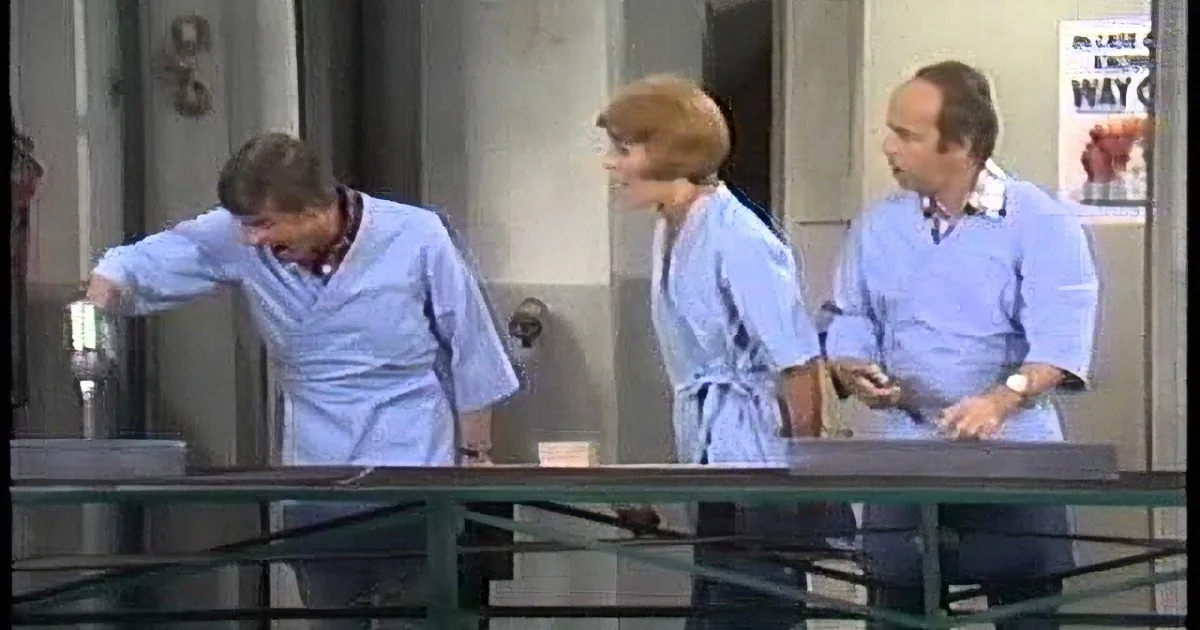 Carol Burnett and Tim Conway Find 'Love on the Assembly Line' Is Side-Splitting Skit