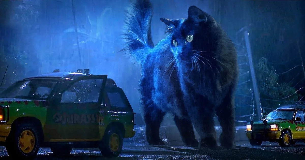 T-Rex Replaced by Massive Housecat in Classic 'Jurassic Park' Scene