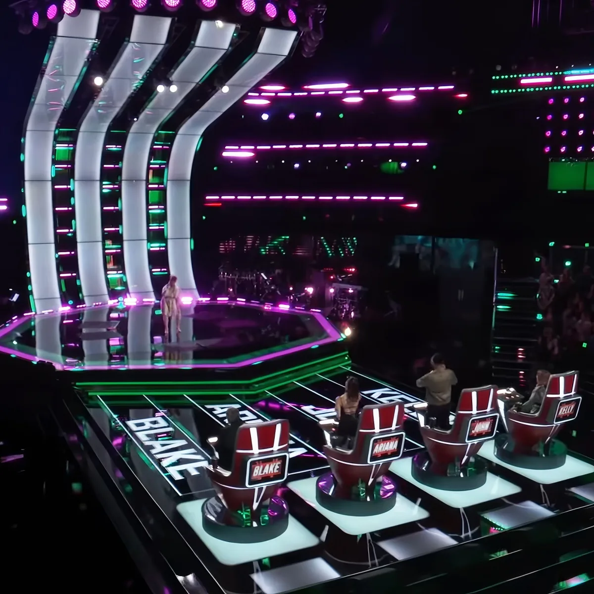 Gymani singing on The Voice